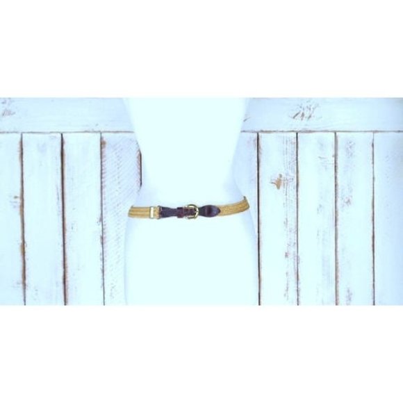 Vintage tan/light brown elastic stretch chord skinny belt/woven jute twine chord - Picture 5 of 5